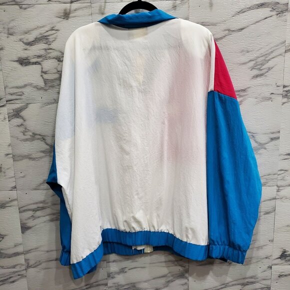 Silver Threads Windbreaker Jacket Women Plus Size 4X Blue White Full Zip Comfort - Picture 4 of 11